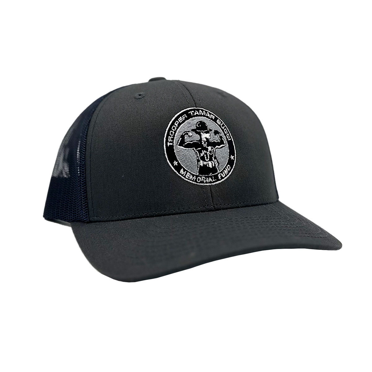 Flex Trucker Hat Blue and Gray - Trooper Tamar Bucci Memorial Fund